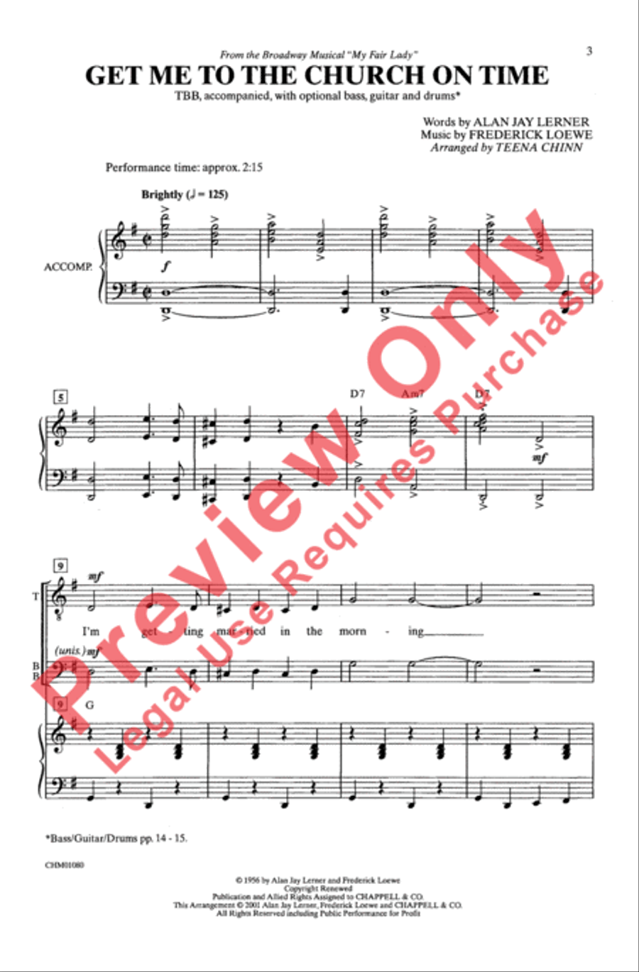 Get Me to the Church on Time Men's Choir scores gallery preview page 2