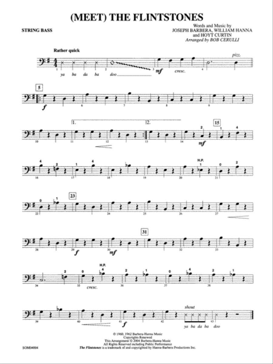 (Meet) The Flintstones: String Bass String Orchestra scores gallery preview page 1