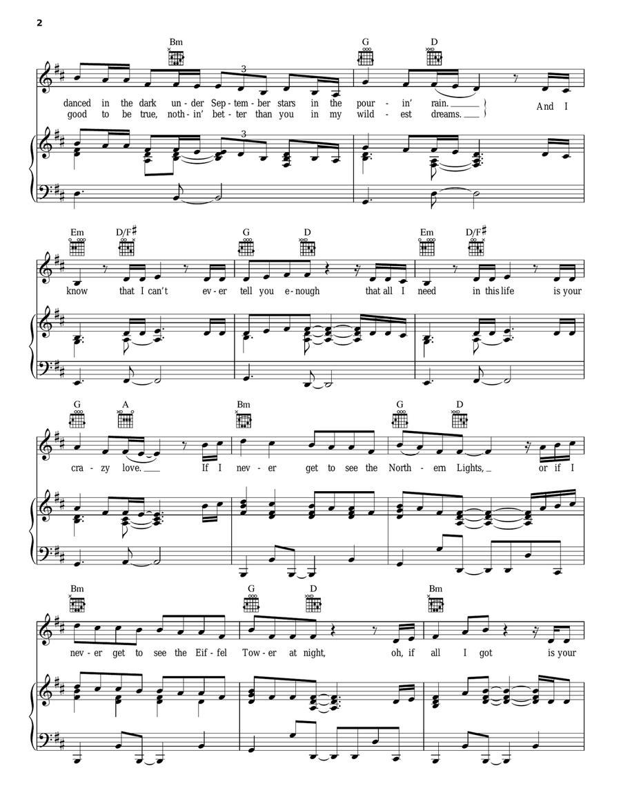 Die A Happy Man Piano, Vocal, Guitar scores gallery preview page 2