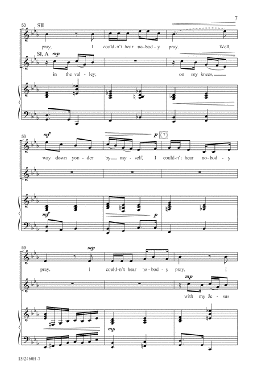 I Couldn't Hear Nobody Pray SSA scores gallery preview page 7