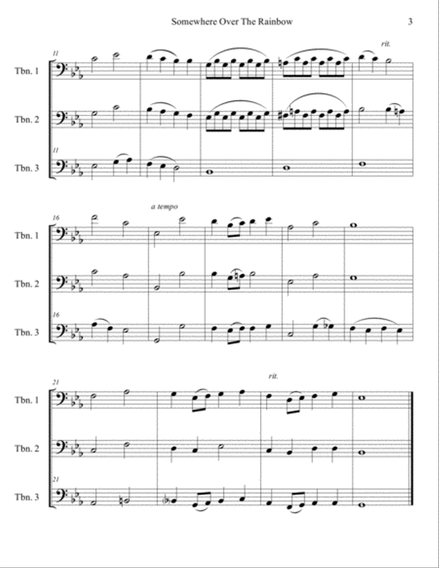 Over The Rainbow (from The Wizard Of Oz) Brass Ensemble scores gallery preview page 3