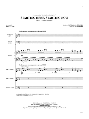 Starting Here, Starting Now (from the musical Starting Here, Starting Now): Score