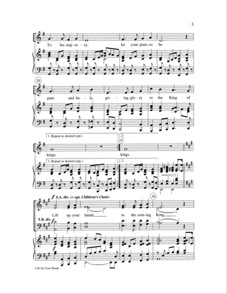 Lift Up Your Heads with Hosanna, Loud Hosanna 4-Part scores gallery preview page 3