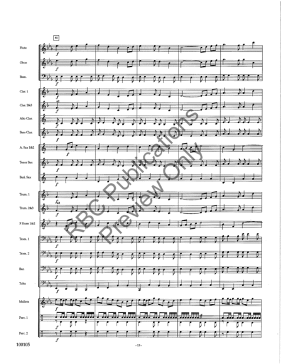 Santa Fe Trail (Score) Concert Band scores gallery preview page 16