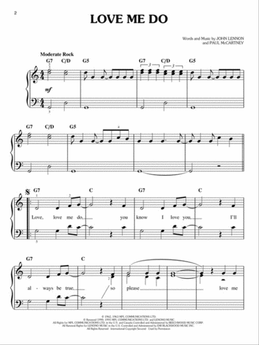 The Beatles – 1 Easy Piano scores gallery preview page 3