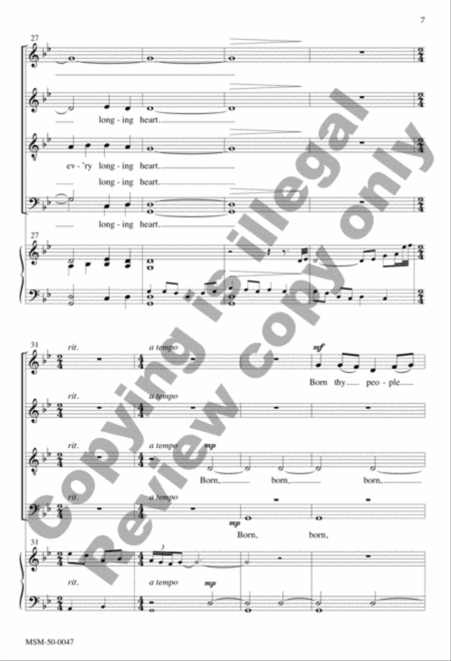 Come, Thou Long-Expected Jesus (Choral Score) image number null