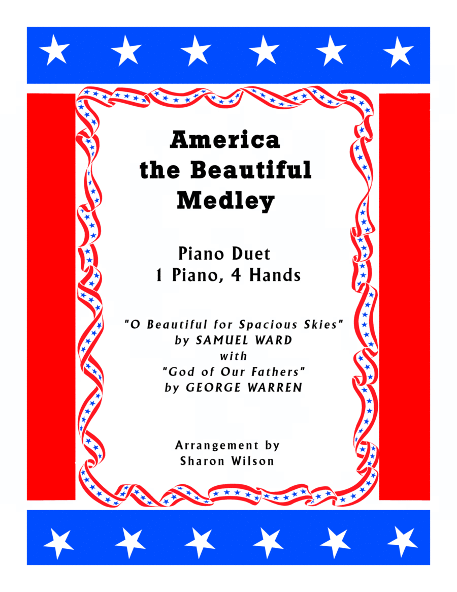America the Beautiful Medley (1 Piano, 4 Hands Duet) Piano Method scores gallery preview page 1