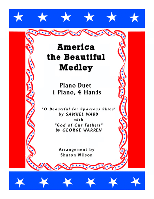 Book cover for America the Beautiful Medley (1 Piano, 4 Hands Duet)