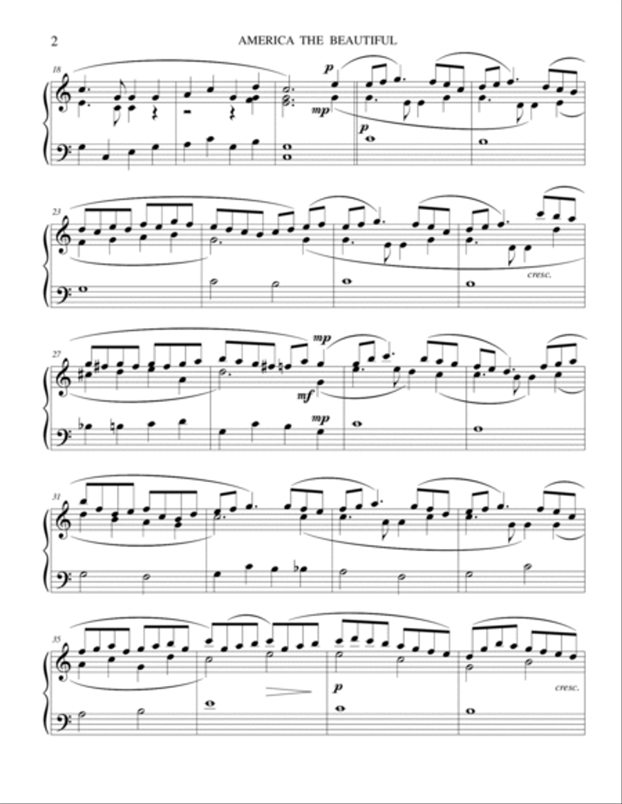 America the Beautiful Carillon scores gallery preview page 2