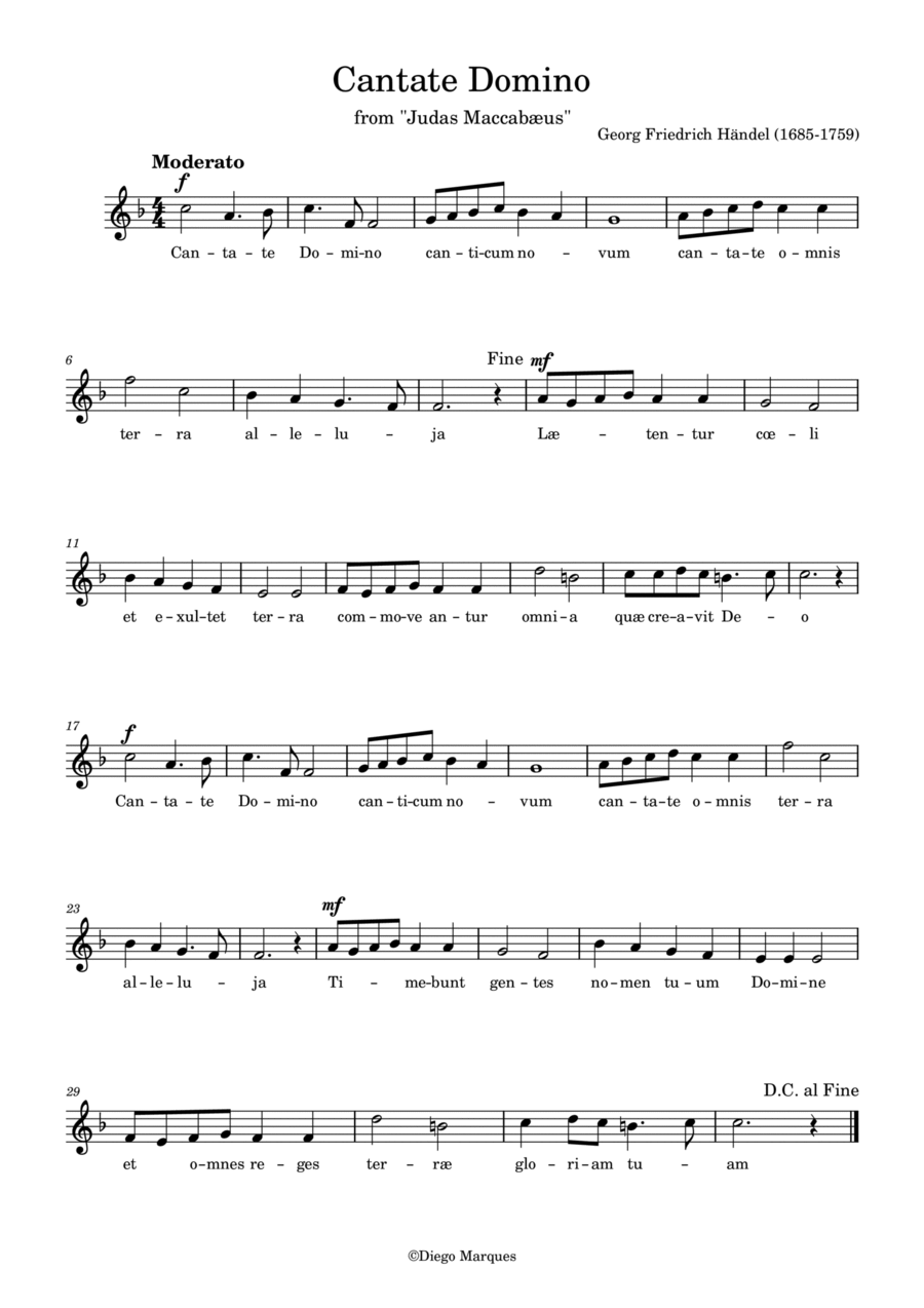 Cantate Domino Unison Choir scores gallery preview page 1