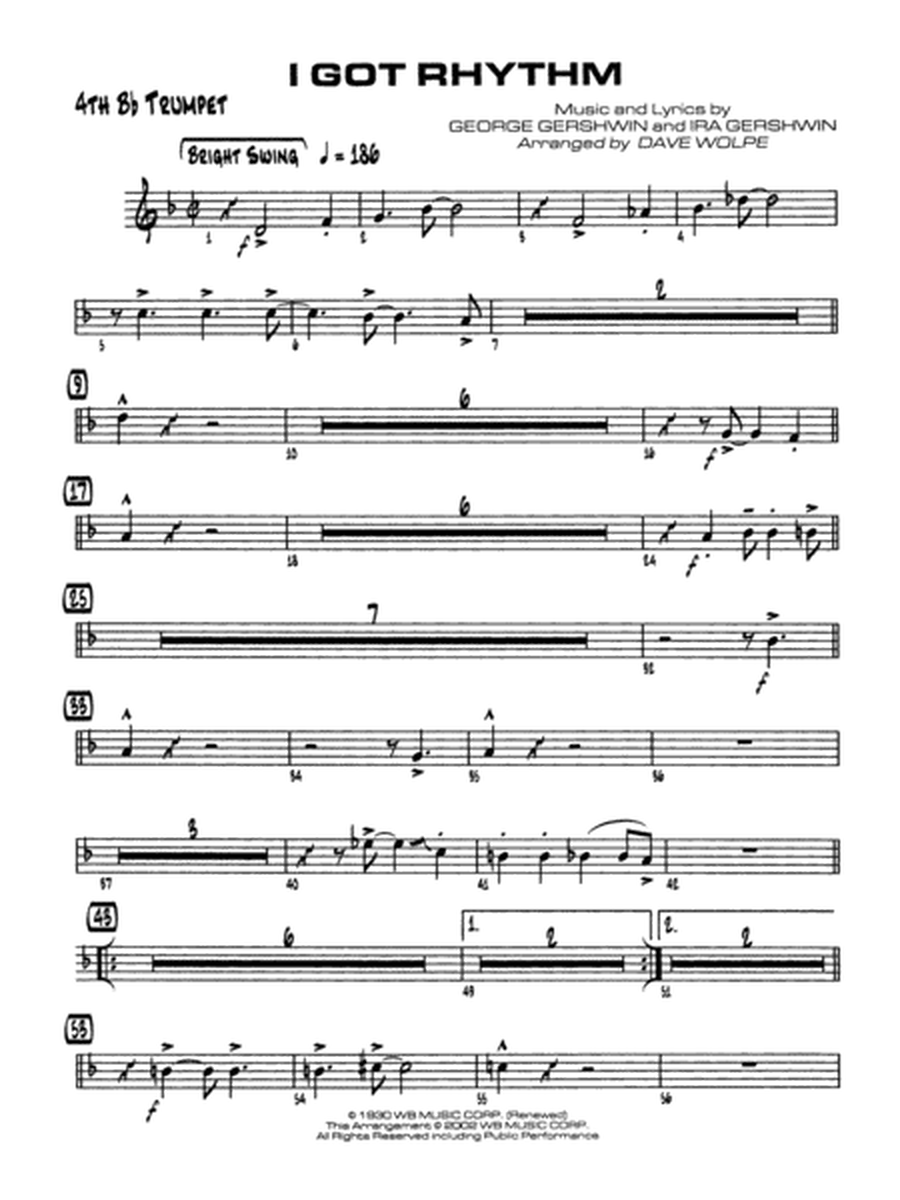 I Got Rhythm: 4th B-flat Trumpet