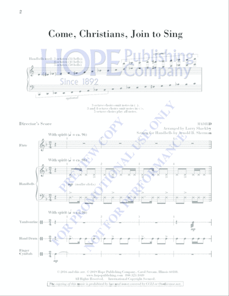 Come, Christians, Join to Sing Piano scores gallery preview page 2