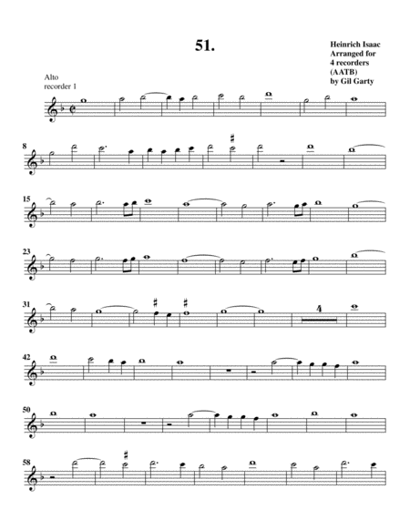 Instrumental quartet no.51 (no title) (arrangement for 4 recorders)