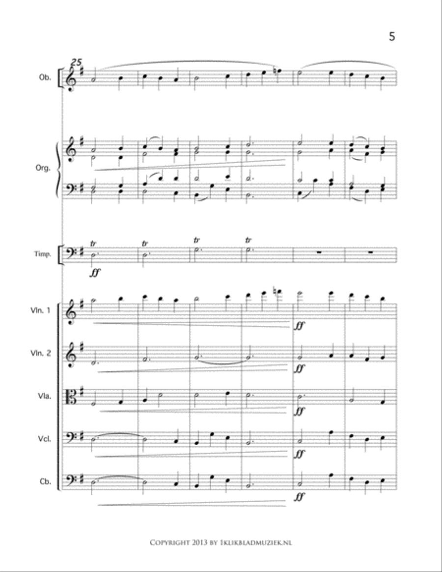 Grote God, Wij Loven U Oboe scores gallery preview page 5