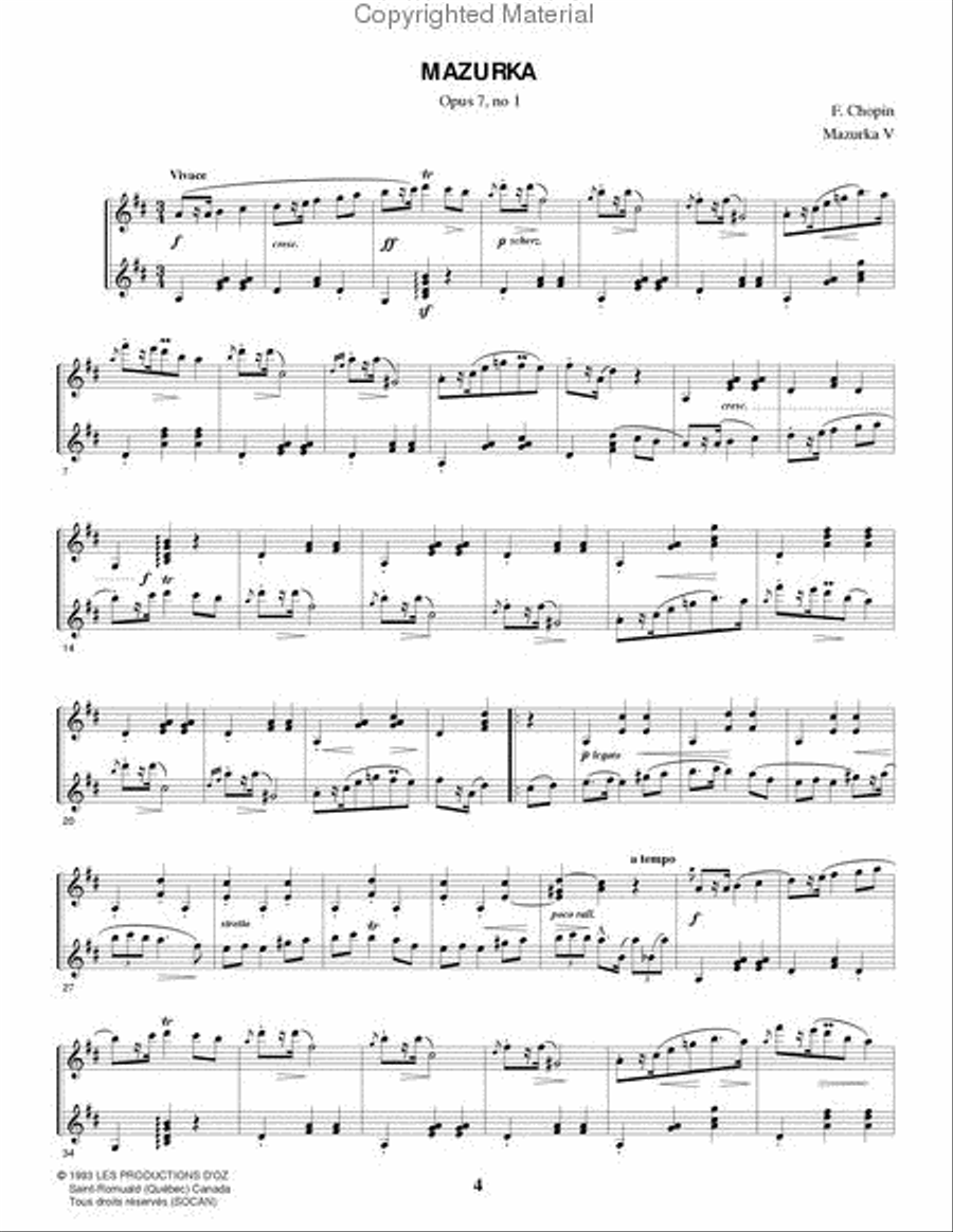 Mazurkas, op. 7, Vol. 2 Mazurkas, op. 7, Vol. 2 Classical Guitar scores gallery preview page 2