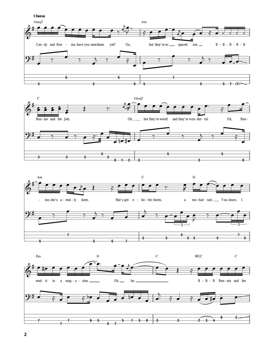 Bennie And The Jets Acoustic Guitar scores gallery preview page 2