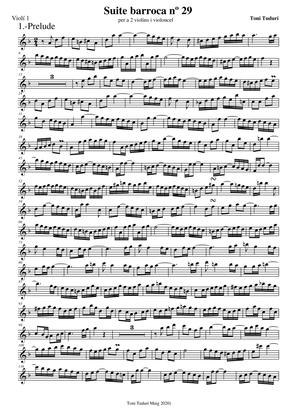 Book cover for Suite in baroque style nº29 in D minor for string trio (violin, viola & Cello)