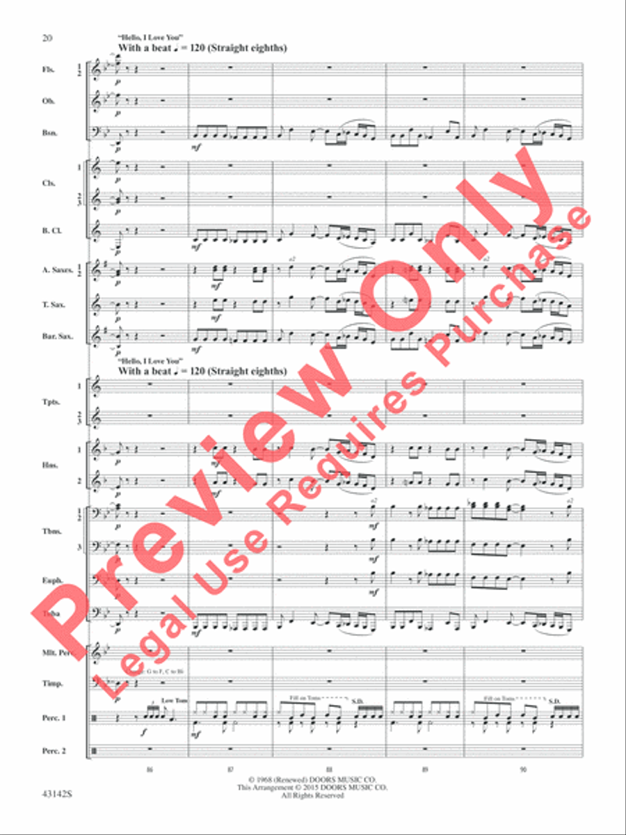 The Doors on Tour Concert Band scores gallery preview page 21