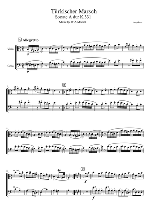 "Turkish March K.331" Viola & Cello / non accompaniment