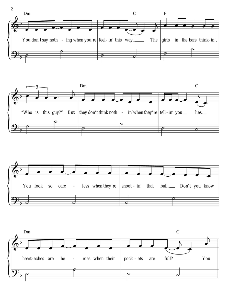 Seven Year Ache Seven Year Ache Easy Piano scores gallery preview page 2