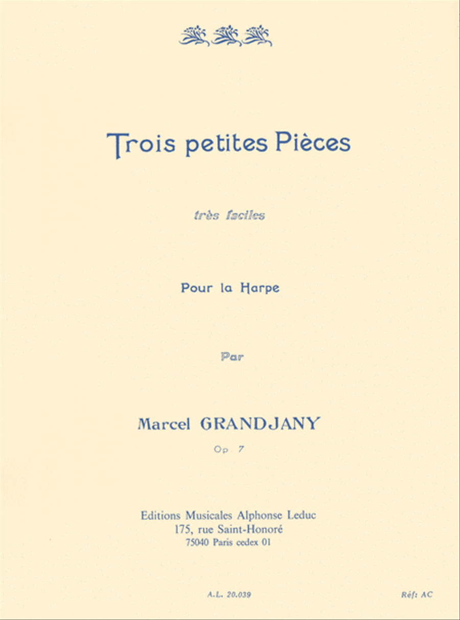 3 Petites Pièces Très Faciles Op. 7 Harp scores gallery preview page 1