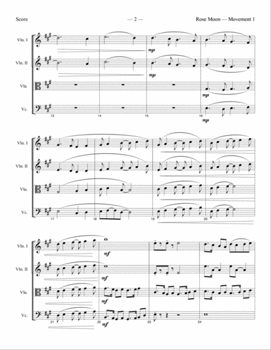 Rose Moon Rose Moon String Quartet scores gallery preview page 2