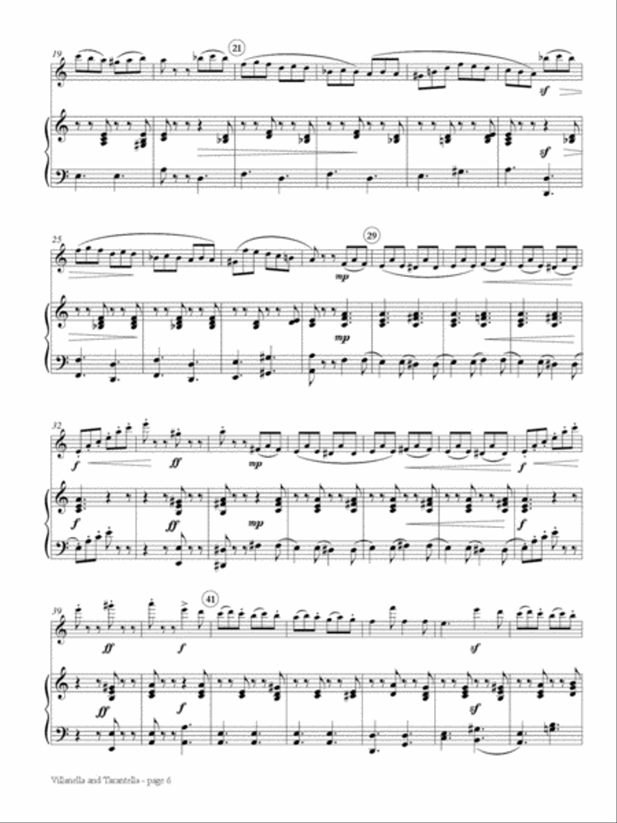 Villanella and Tarantella for Piccolo and Piano Piccolo scores gallery preview page 4