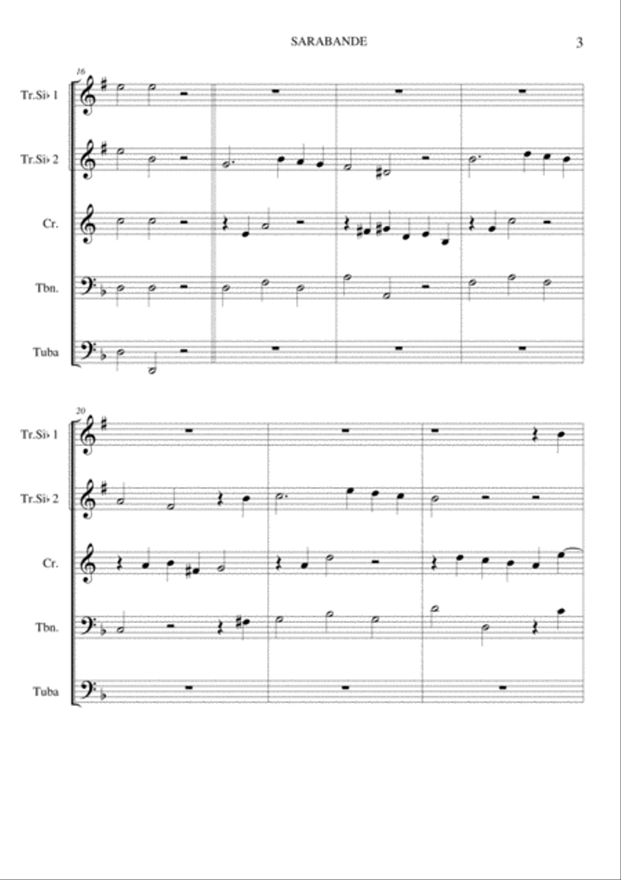 Sarabanda for Brass Quintet Brass Quintet scores gallery preview page 3