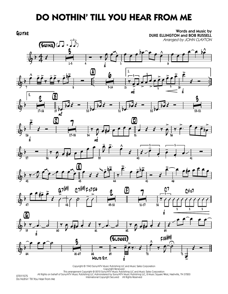 Do Nothin' Till You Hear From Me - Guitar Jazz Ensemble scores gallery preview page 1