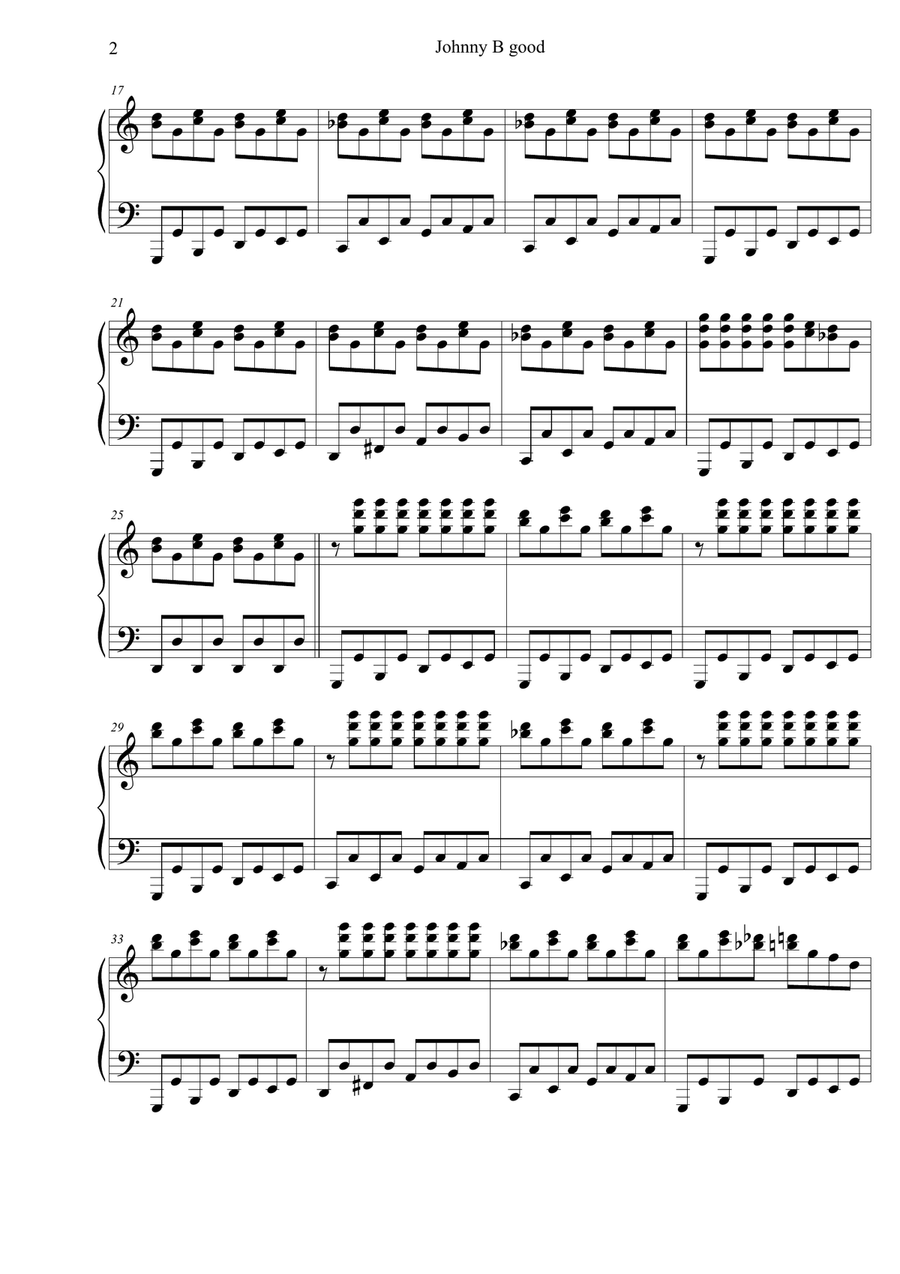 Johnny B. Goode Piano Solo scores gallery preview page 2