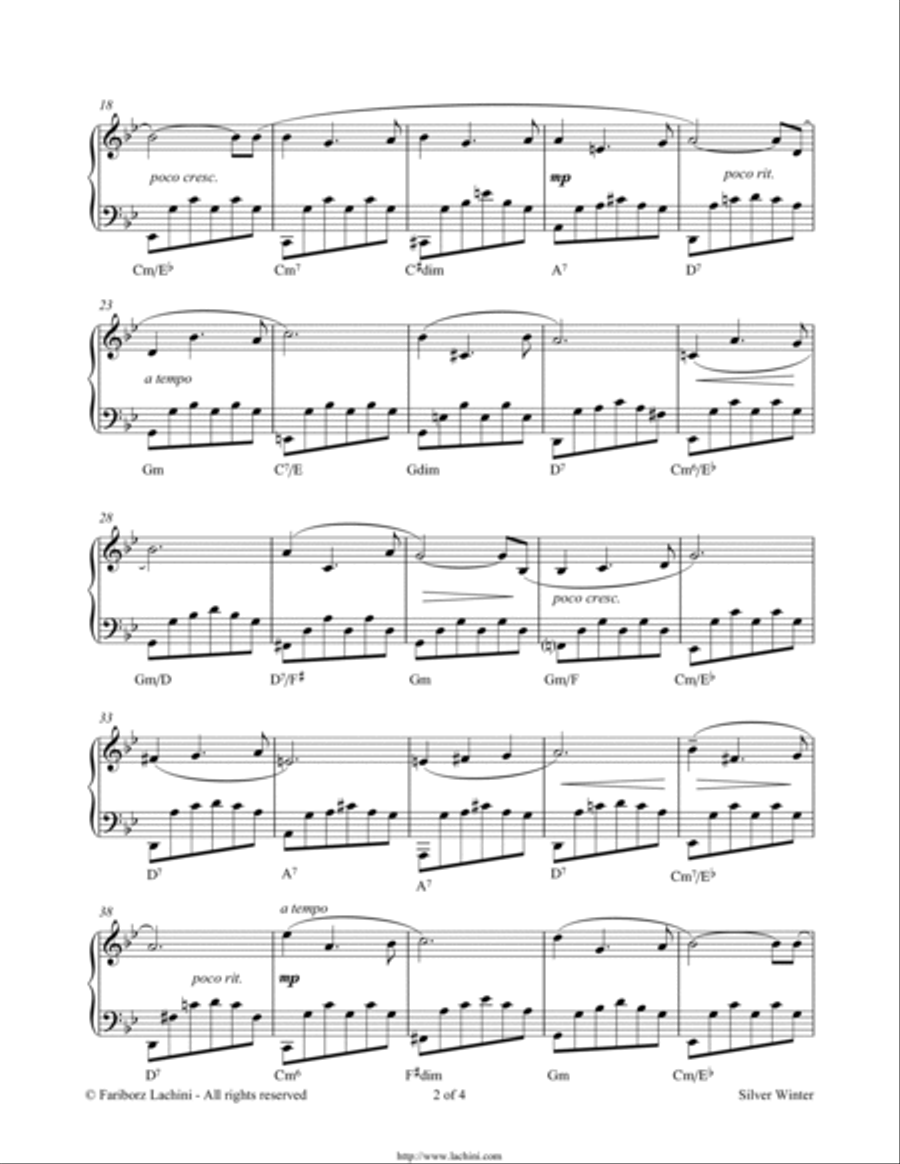 Silver Winter Silver Winter Piano Solo scores gallery preview page 2