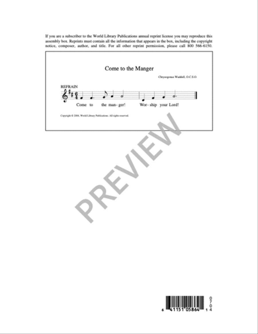 Come to the Manger 4-Part scores gallery preview page 5