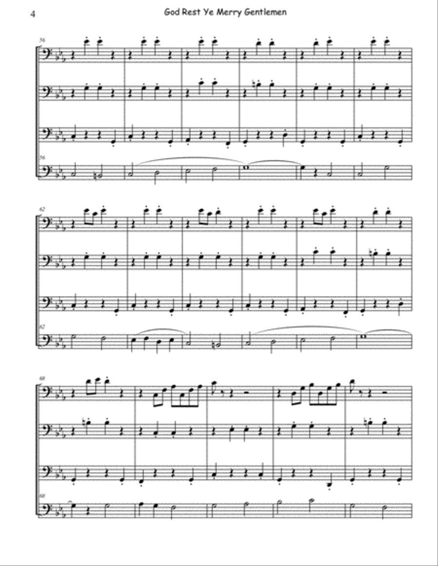 God Rest Ye Merry Gentlemen for Bassoon Quartet (W/Contrabsn.) Woodwind Quartet scores gallery preview page 4