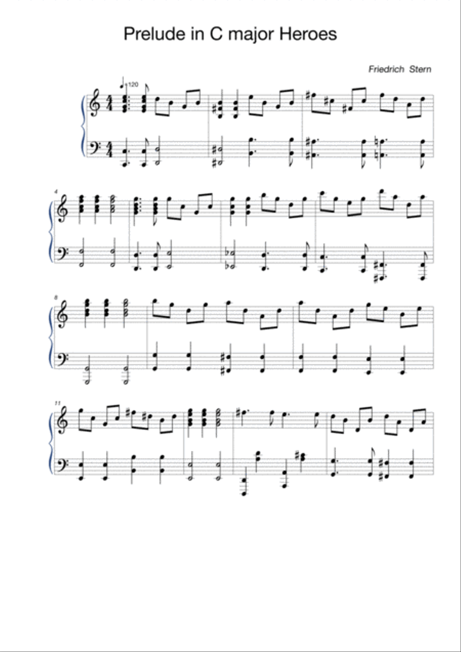 Prelude in C major (Heroes) Piano Solo scores gallery preview page 1