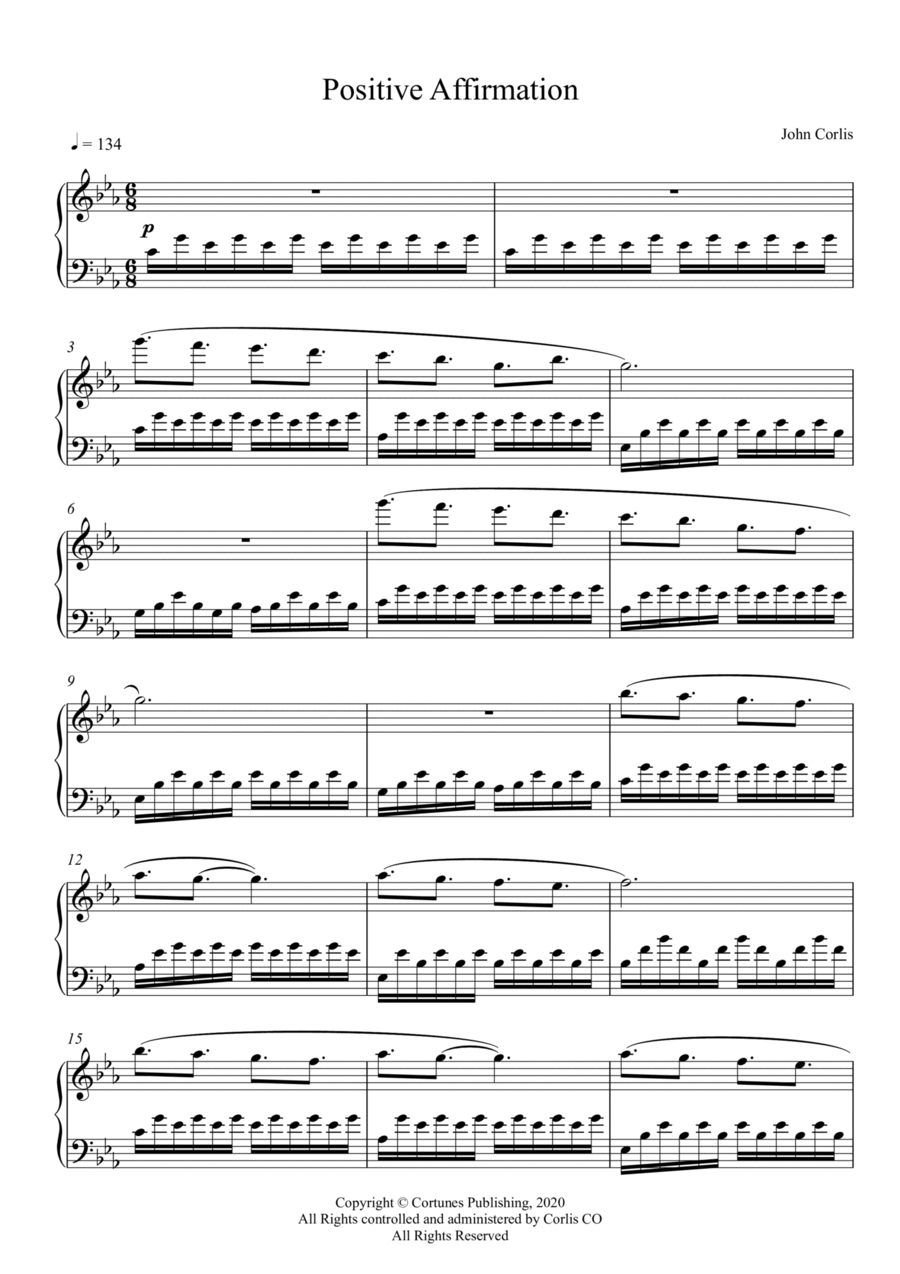 Positive Affirmation Positive Affirmation Piano Solo scores gallery preview page 1