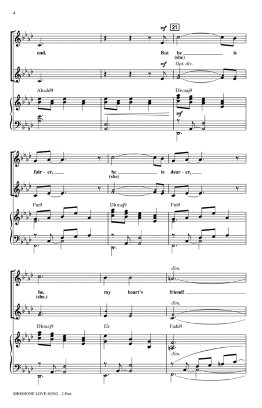 Shoshone Love Song (The Heart's Friend) 2-Part scores gallery preview page 3