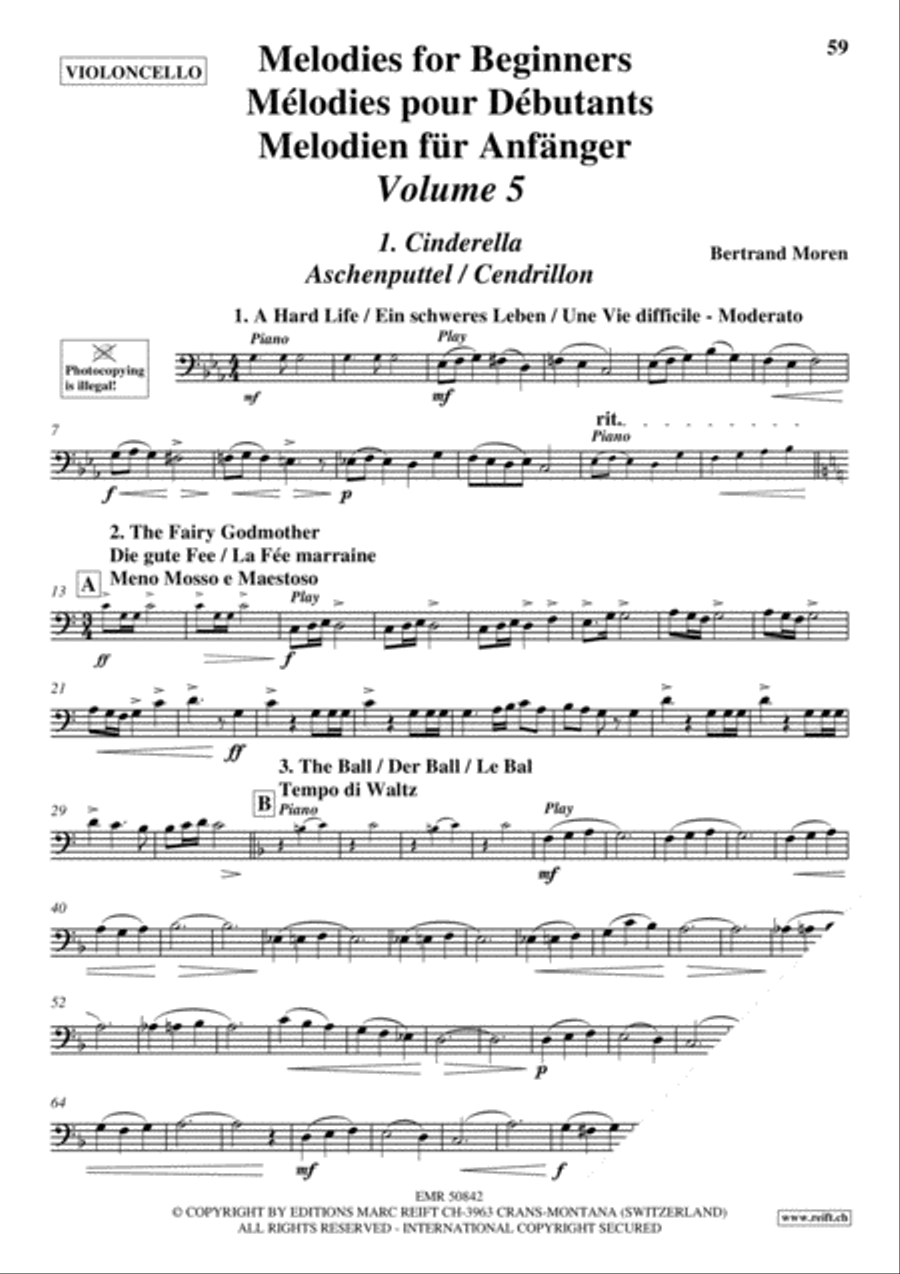 Melodies for Beginners Volumes 1-10 Cello scores gallery preview page 9