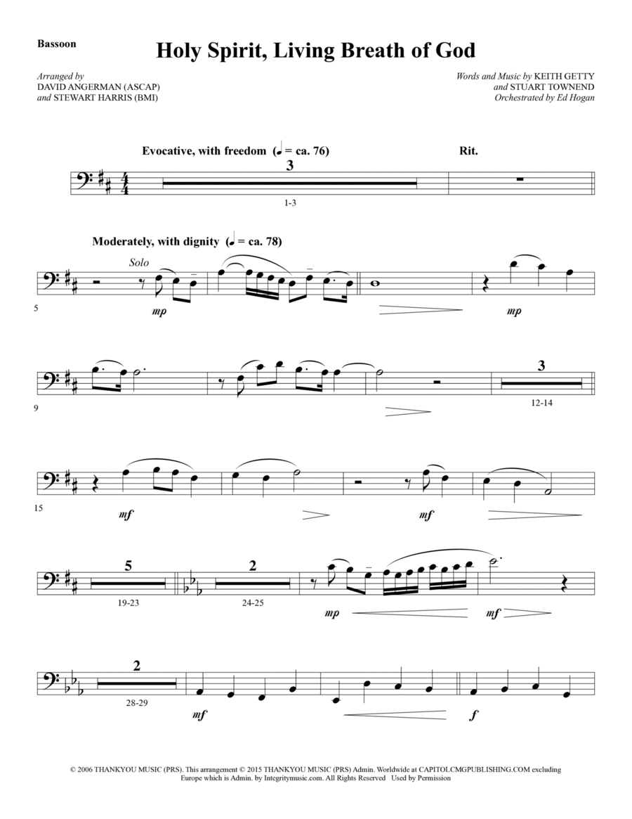 Holy Spirit, Living Breath of God - Bassoon Choir scores gallery preview page 1