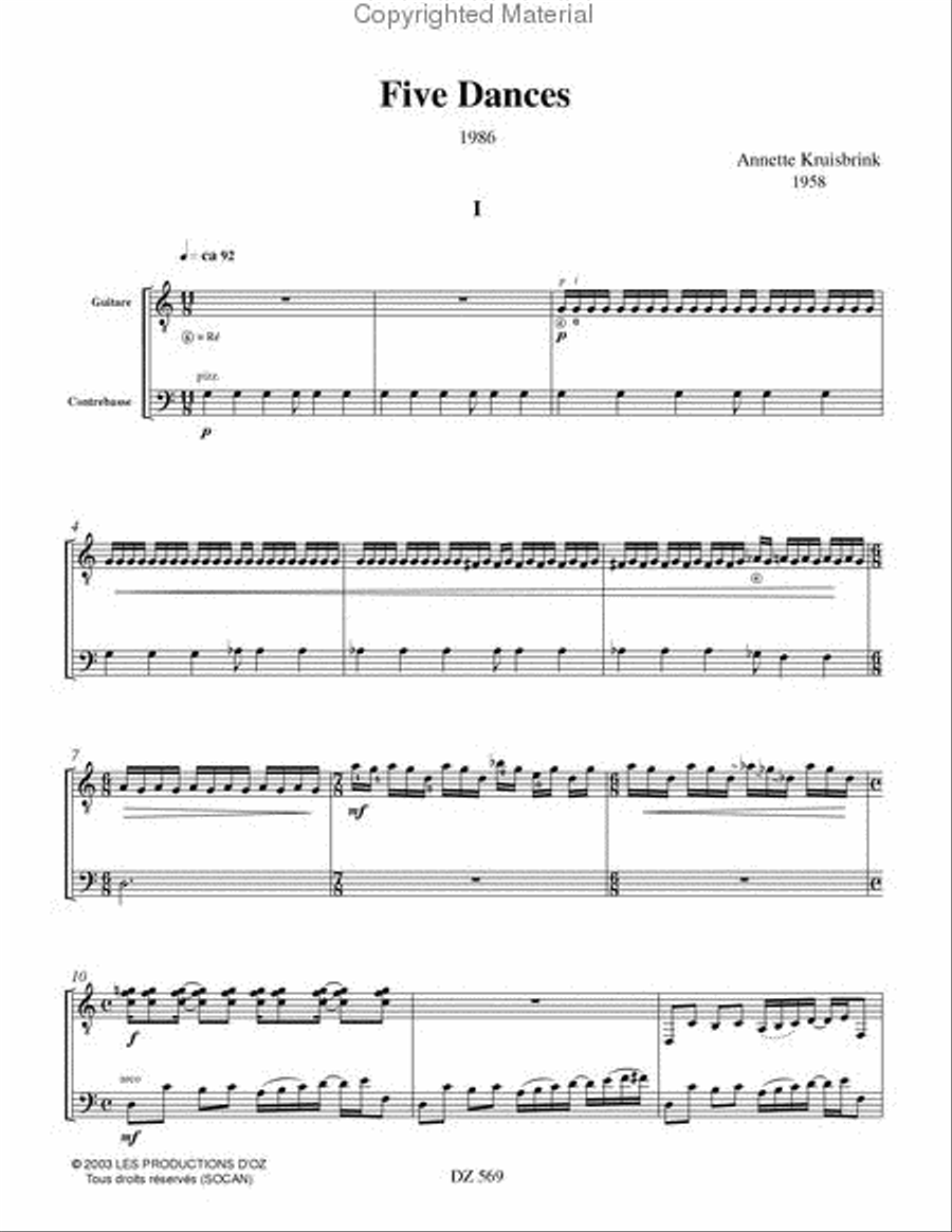 Five Dances Five Dances Double Bass scores gallery preview page 2