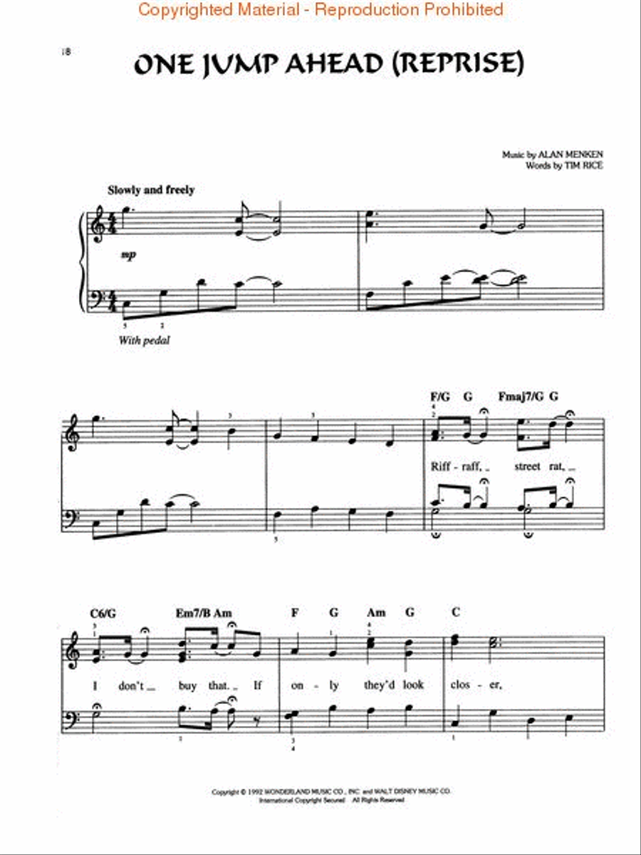 Aladdin Aladdin Easy Piano scores gallery preview page 4