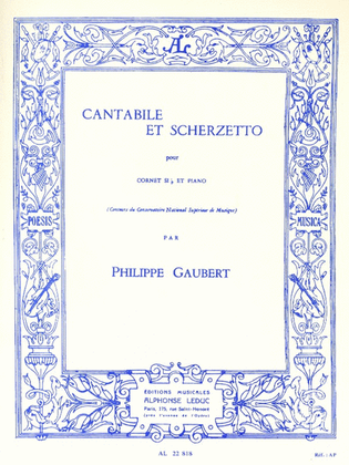 Book cover for Cantabile Et Scherzetto