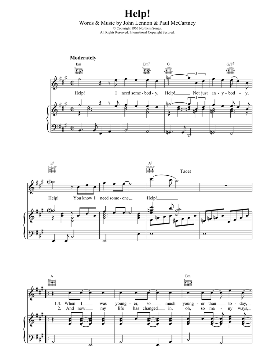 Help! Acoustic Guitar scores gallery preview page 1
