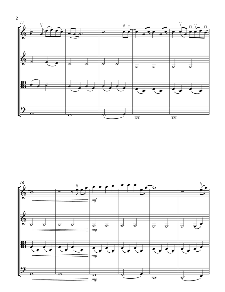 Always Remember Us This Way String Quartet scores gallery preview page 2
