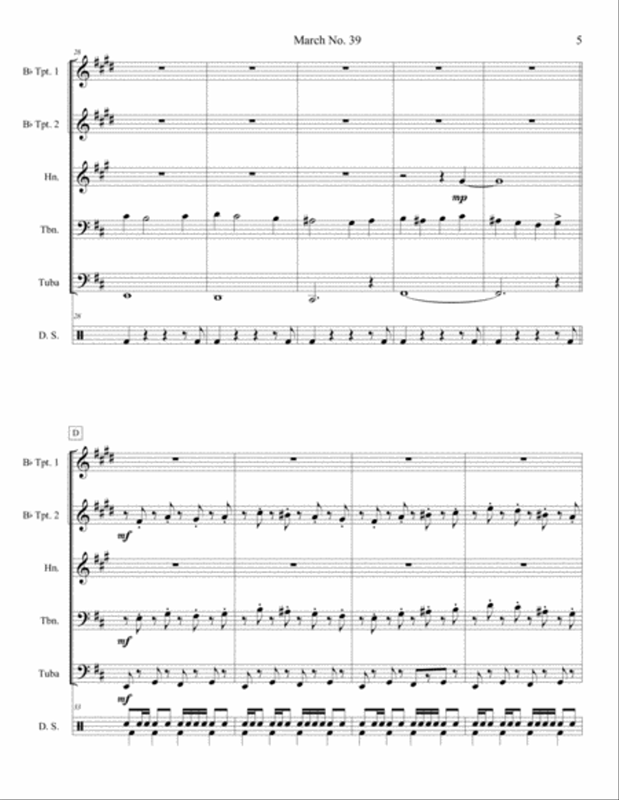 March no.39 (Ending1) Brass Ensemble scores gallery preview page 5