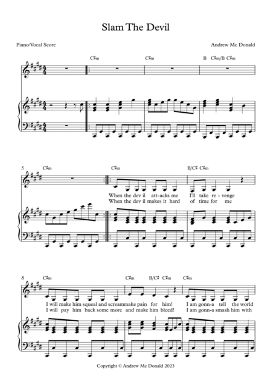 Slam The Devil Slam The Devil Piano, Vocal, Guitar scores gallery preview page 2