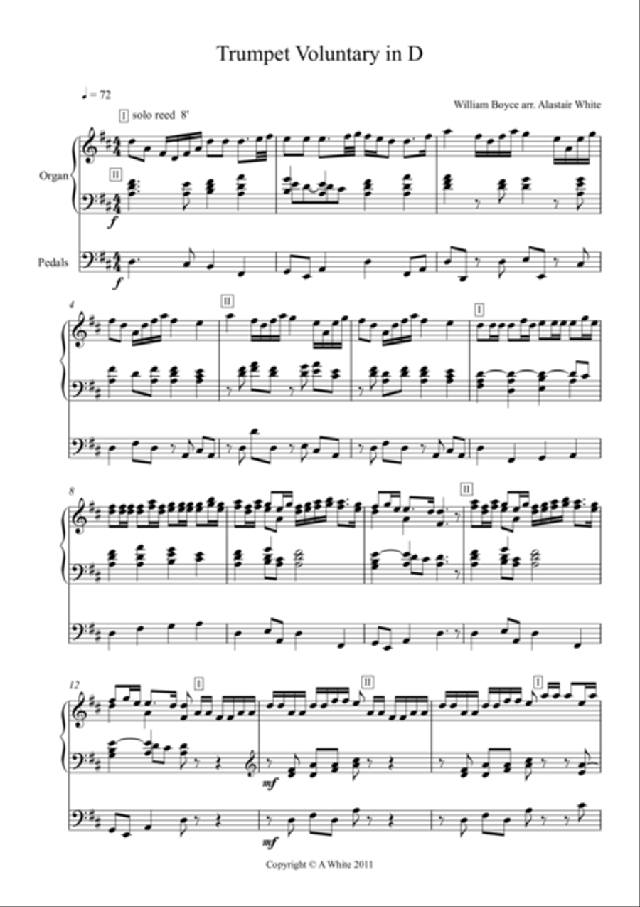 William Boyce - Trumpet Voluntary in D Trumpet scores gallery preview page 2
