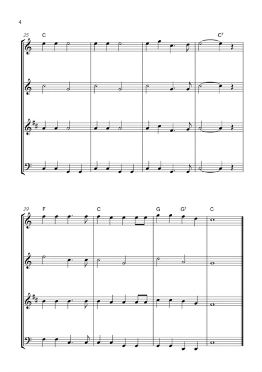 Jingle Bells Woodwind Quartet scores gallery preview page 4