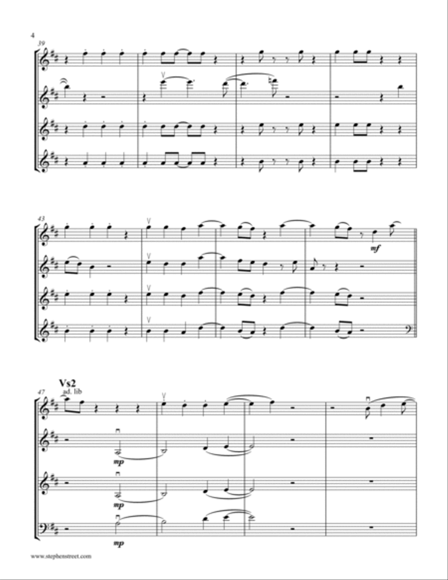 (your Love Has Lifted Me) Higher And Higher String Quartet scores gallery preview page 4