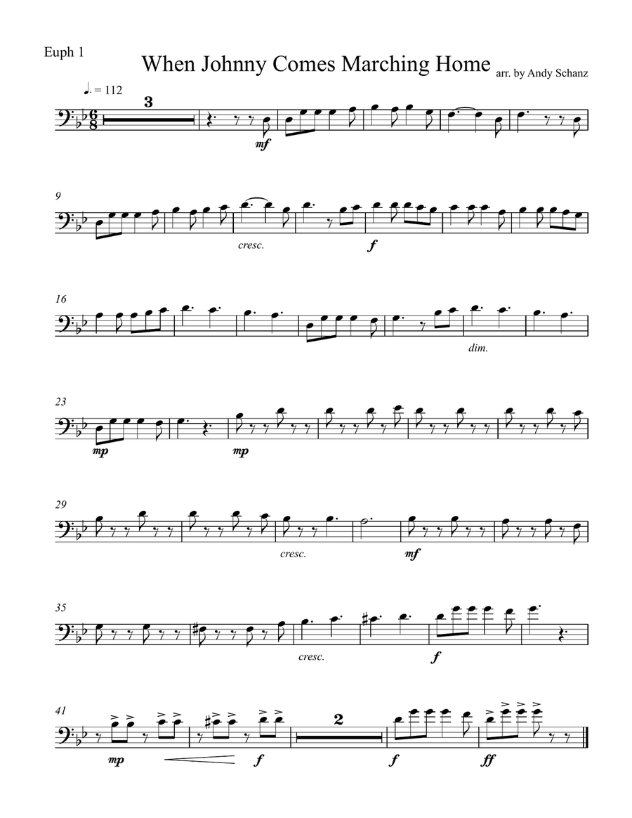 When Johnny Comes Marching Home Brass Duet scores gallery preview page 3