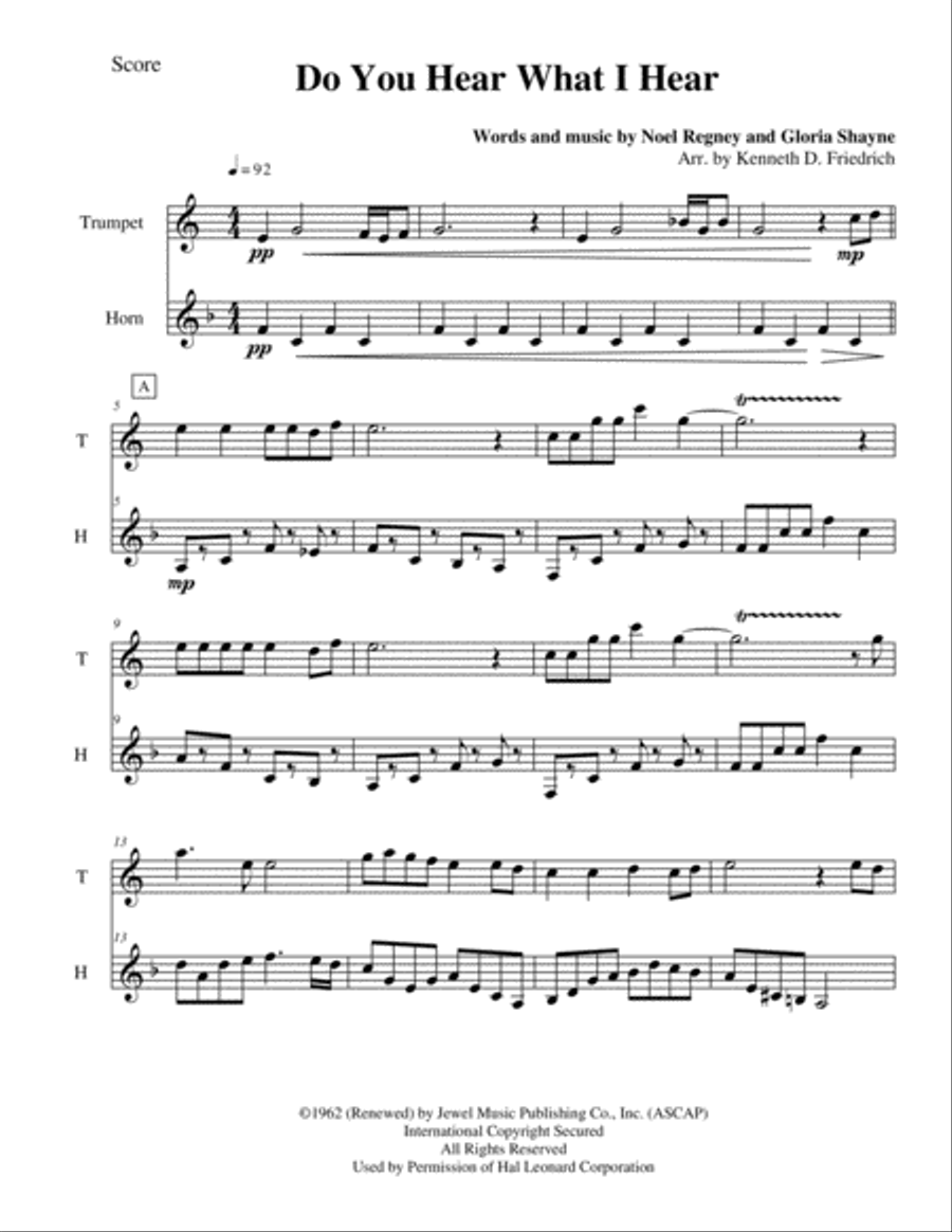 Do You Hear What I Hear Brass Duet scores gallery preview page 1